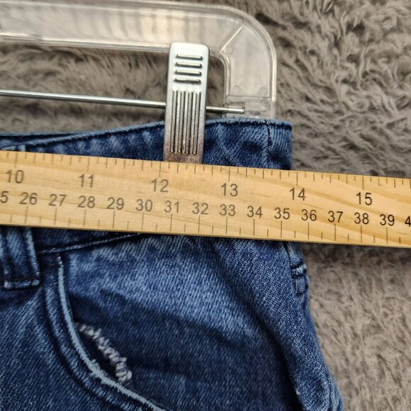 H&M Skirt Womens 8 Medium Wash Cotton Button Front Denim Jean - Picture 2 of 8